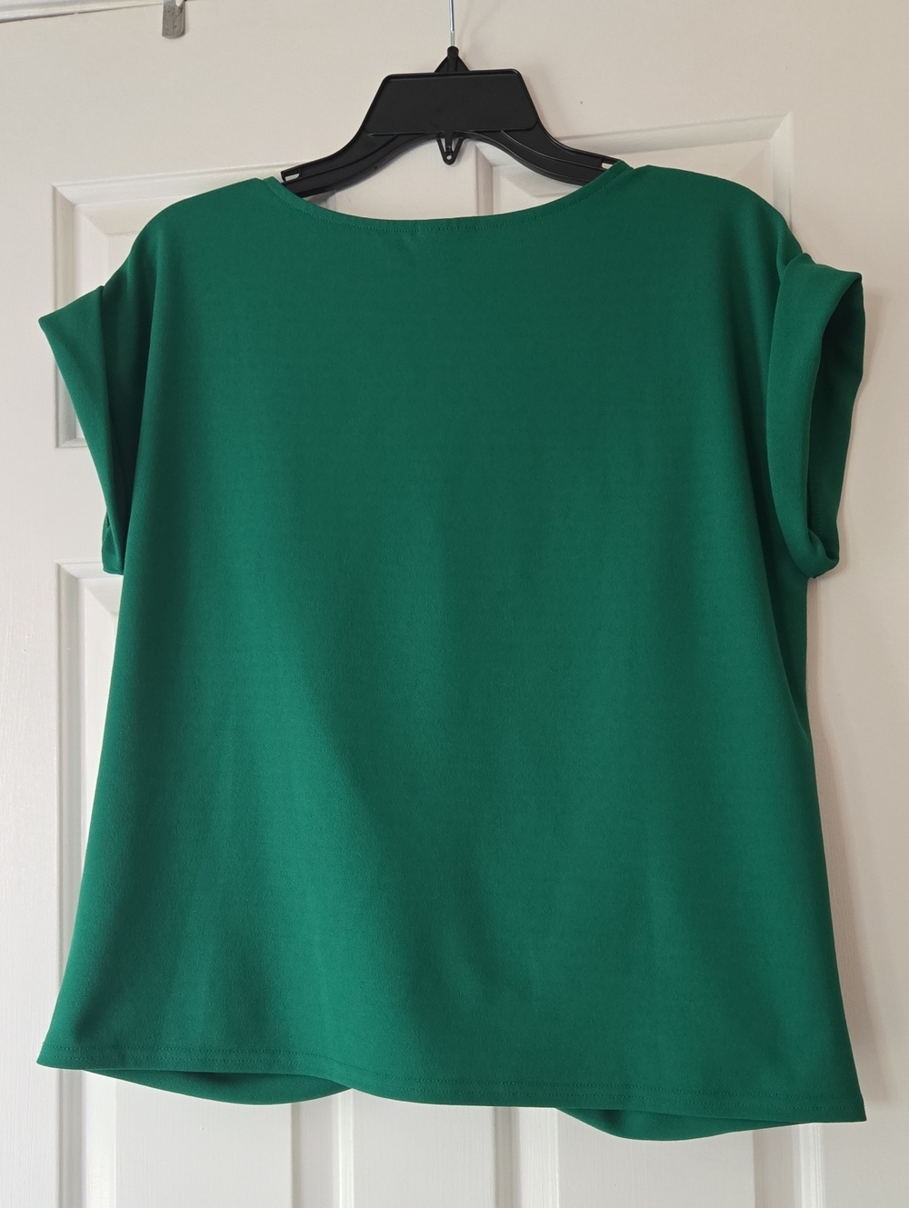 Worthington Women's Large Green Twist Front Blouse Short Sleeve - Picture 6 of 7